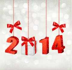 Happy new year 2014! New year design template Vector illustration